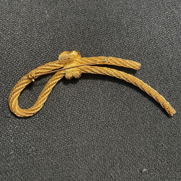 1970’s Vintage Christian Dior Brooch Twisted Rope Knot Loop Large Signed Pin - Picture 6 of 11